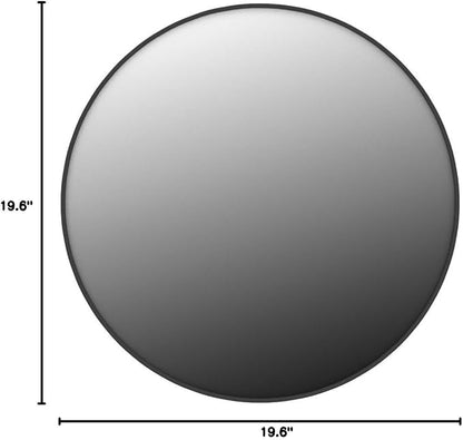 HARRITPURE Round Mirror 20 Black Wall Mounted Circle Mirrors | Vanity Mirror with Aluminum Alloy Frame, Modern Decoration for Bathroom, Living Room, Vanity, Bedroom, Entryway
