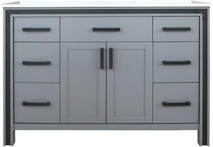 Ziva 48 in W x 22 in D Dark Grey Bath Vanity and Cultured Marble Top