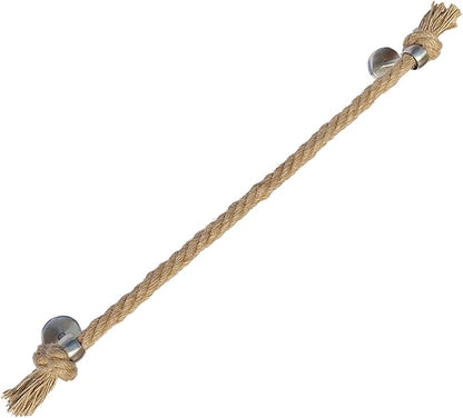 Nautical Rope Towel Holder - Coastal Towel Rack with Knot Bathroom Decor Wall Mount Towel Bar Bathroom Accessories, Rustic Silver Stainless Steel 26''