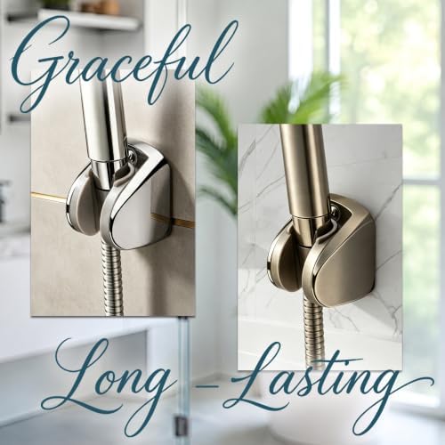 YOO.MEE Wall Mount Shower Bracket, Wide Angle Adjustment, Screw Fix, Chrome
