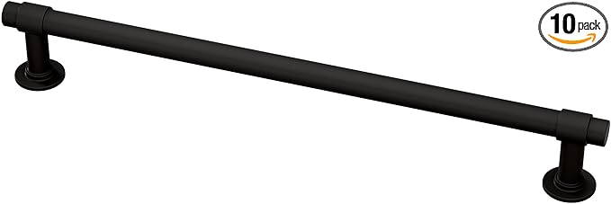 Franklin Brass 10 Pack Matte Black Cabinet Handles 7-9/16 inch (192mm) Kitchen Cabinet Handles and Drawer Pulls for Cupboards and Dressers | Francisco Collection