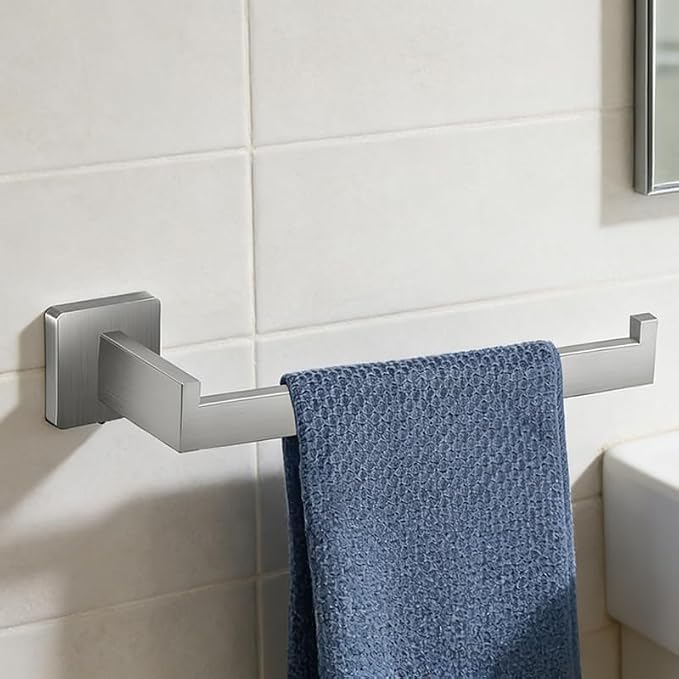 5-Pieces Bathroom Hardware Set Brushed Nickel Bathroom Accessories Set SUS304 Towel Bar Set Includes 1 Towel Bar 16 Inch+1 Towel Holder+1 Toilet Paper Holder+2 Towel Hooks (5, Brushed Nickel, 16 Inch)