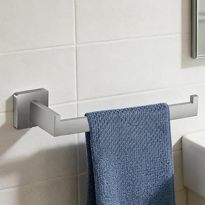 5-Pieces Bathroom Hardware Set Brushed Nickel Bathroom Accessories Set SUS304 Towel Bar Set Includes 1 Towel Bar 16 Inch+1 Towel Holder+1 Toilet Paper Holder+2 Towel Hooks (5, Brushed Nickel, 16 Inch)