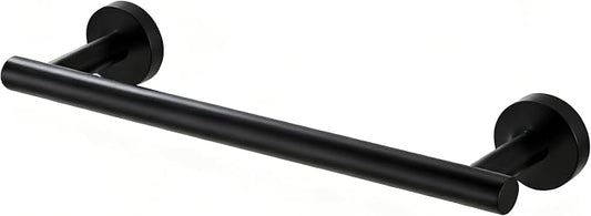 SEIDO 12 Inch Matte Black Towel Bar, 304 Stainless Steel Hand Towel Holder for Bathroom Wall, Single Towel Rod Rack with 9.6" Hanging Length, One-Piece No Assembly Required