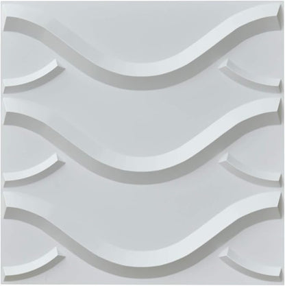 Art3d 19.7" x 19.7" (Pack of 12) Wall Panel Wave, Gray