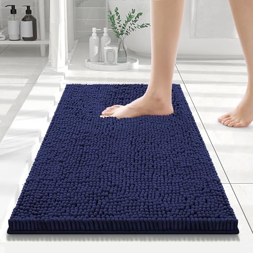 Smiry Bathroom Rugs 24X16, Luxury Chenille Extra Soft Absorbent Bath Mat
