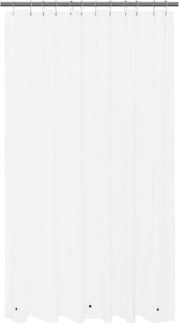 Mrs Awesome 72x108 Extra Long Shower Curtain Liner Clear | 3 Bottom Magnets,12 Rustproof Grommets,Water Proof Lightweight PEVA,72W x 108H for Bathroom Super Long Size