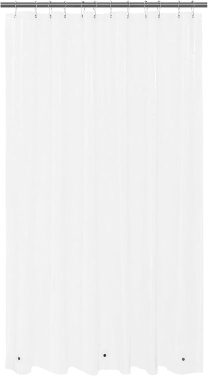 Mrs Awesome 72x108 Extra Long Shower Curtain Liner Clear | 3 Bottom Magnets,12 Rustproof Grommets,Water Proof Lightweight PEVA,72W x 108H for Bathroom Super Long Size