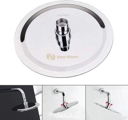 NearMoon Rain Shower Head, Ultra-Thin Design-Pressure Boosting, Awesome Some Experience, High Flow Stainless Steel Rainfall Head (8 Inch,Chrome Finish)