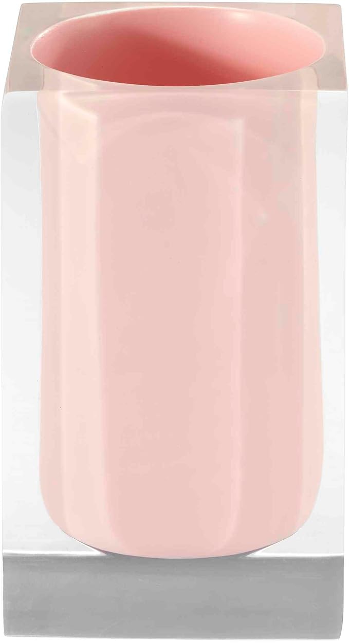 Izod - Bathroom Set, 4pc Resin Countertop Accessories, Modern Home Decor, Dorm Room Essentials (Marina Collection, Pink)