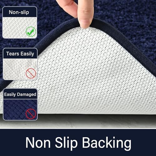 LOCHAS Bathroom Rug Runner 24x70 Inch, Bath Rugs Non Slip, Navy