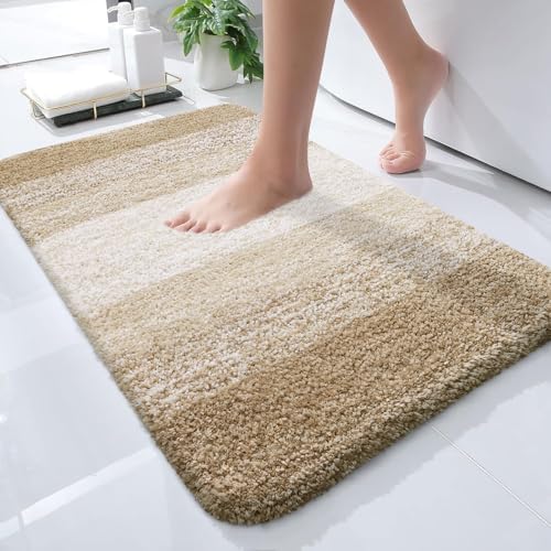 OLANLY Small Bathroom Rugs 24x16, Extra Soft Absorbent Microfiber Bath Rugs