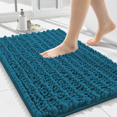 Smiry Bathroom Rugs 24X16, Extra Soft Rubber Backing Chenille Bath Mats