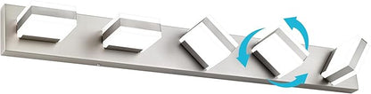SOLFART 5 Light Bathroom Vanity Light, Brushed Nickel Vanity Lighting Fixtures Over Mirror, Modern LED Lights for Bathroom Cool Light 6000K