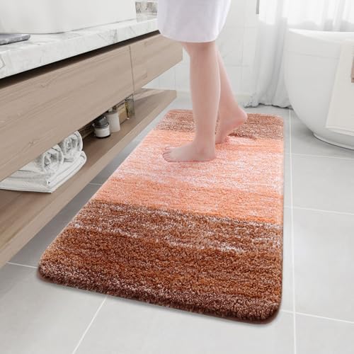 Arotive Microfiber Bathroom Rugs, Shaggy Soft Absorbent Bath Rug, 47x24