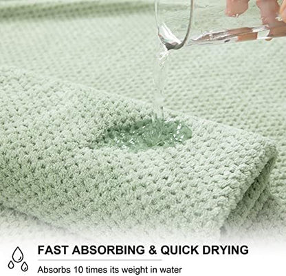 Extra Large Bath Towel Sheet Set 35x70 Inches - Oversized Bath Towels Set,Jumbo Large Polyester - Quick Dry, Lightweight,Super Soft,Highly Absorbent Towel Set for Bathroom,Hotel,SPA,Pack of 4 (Green)