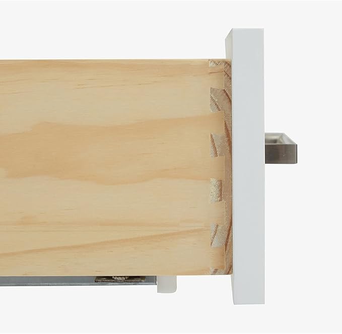 ARIEL Cambridge 36-inch Bathroom Vanity with Sink,Solid Wood, 2-inch Italian Carrara Marble Countertop, Single Rectangular Porcelain Sink, 2 Soft Closing Doors, 5 Dovetail Drawers, White