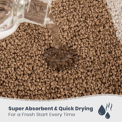 PURRUGS Bathroom Rug Non-Slip Machine Washable 20" x 30", Super Absorbent and Quick-Dry Bath Mat, Extra Soft and Plush Bath Rug for Shower, Bathtub and Sink, Beige & Grayish Brown