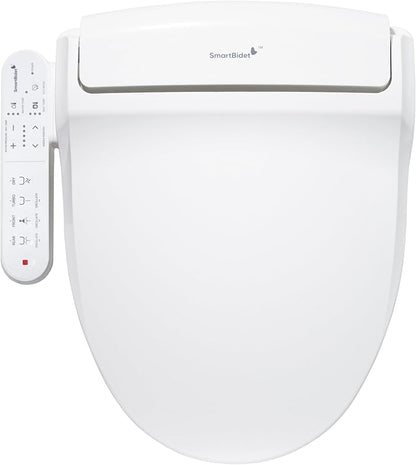 SmartBidet® SB-2000 Smart Bidet Electric Bidet Toilet Seat with Heated Seat, Warm Water, Air Dryer – Side Control Panel, Round