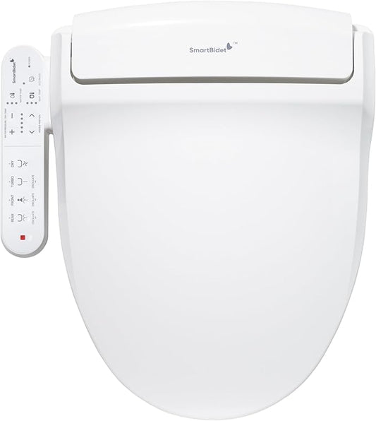 SmartBidet® SB-2000 Smart Bidet Electric Bidet Toilet Seat with Heated Seat, Warm Water, Air Dryer – Side Control Panel, Round
