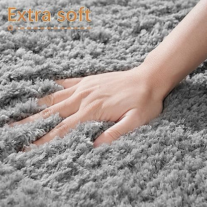 LOCHAS Bathroom Rugs 36x24 Inch, Microfiber Bath Rug Non Slip, Grey