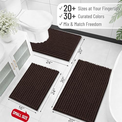 OLANLY Bathroom Runner Rugs 59x24, Thick Soft Absorbent Chenille Bath Rugs