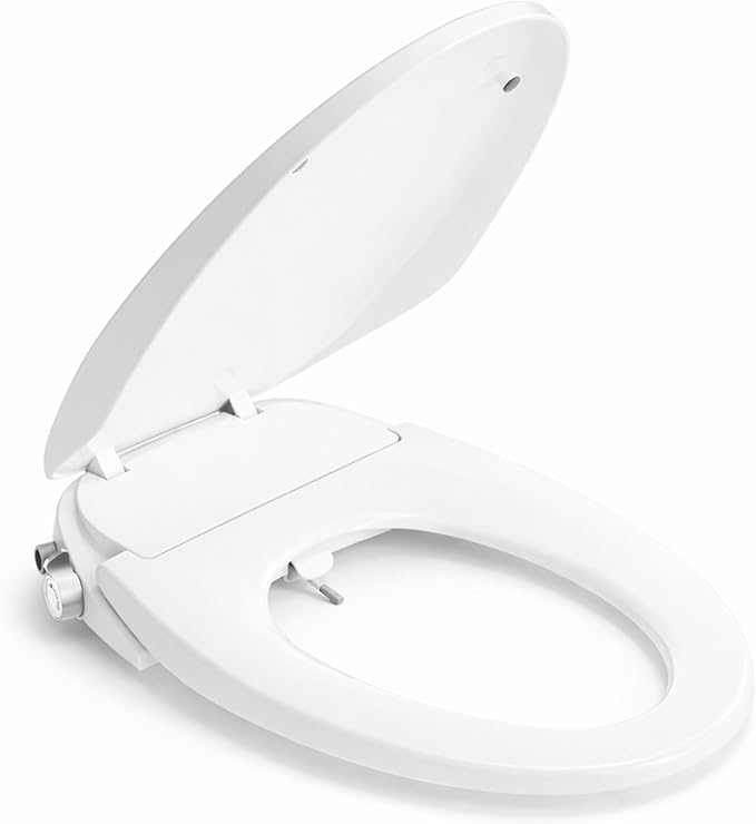 BRAVAT® Non-Electric Bidet Toilet Seat Elongated, Soft Close, Easy Install | Front&rear wash, Removable nozzles, Ambient water, Soft close, Customizable comfort settings, German engineered