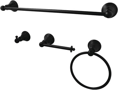 Kingston Brass BAHK192478MB American Classic Bathroom Hardware Set, Matte Black 18 x 7 x 3.25