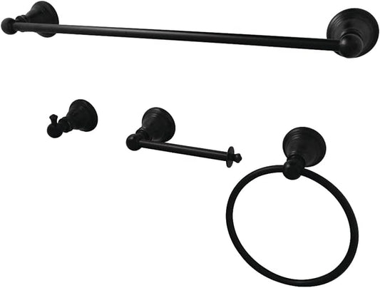 Kingston Brass BAHK192478MB American Classic Bathroom Hardware Set, Matte Black 18 x 7 x 3.25
