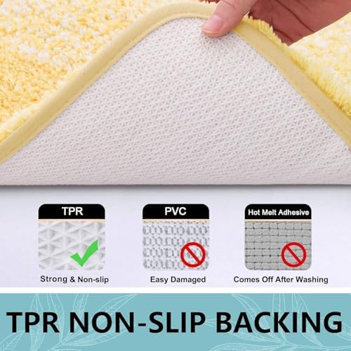 Arotive Microfiber Bathroom Rugs, Shaggy Soft Absorbent Bath Rug, 47x24