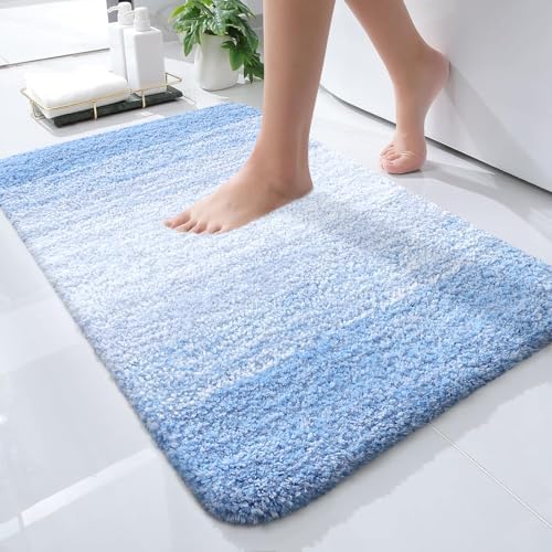 OLANLY Small Bathroom Rugs 28x18, Extra Soft Absorbent Microfiber Bath Rugs