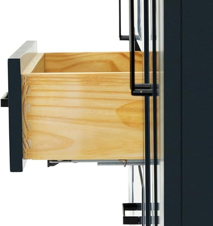 ARIEL Hepburn 72-inch Bathroom Vanity with Sink,Solid Wood, 0.75-inch Italian Carrara Marble Countertop, Double Oval Porcelain Sink, 4 Soft Closing Doors, 6 Dovetail Drawers, Midnight Blue