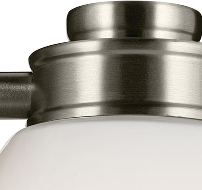 Kichler Shae 5" 1-Light Wall Sconce with White Opal Glass in Brushed Nickel, Modern, for Vanity, Fireplace, Buffet, Hallway, Vanity Mirror, (8.25" H x 5" W), 55200NI