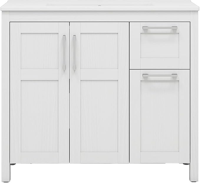 YOURLITE Bathroom Vanity, 36" Modern White Bathroom Cabinet
