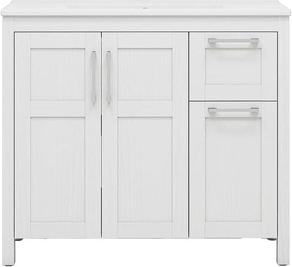 YOURLITE Bathroom Vanity, 36" Modern White Bathroom Cabinet