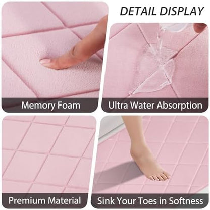 Bathroom Accessory Set - 25PC Bathroom Sets with Shower Curtain and Rugs, Pink Bathroom Set, Bathroom Accessories Set, Shower Curtain Sets with Rugs, Bathroom Trash Can & Soap Dispenser