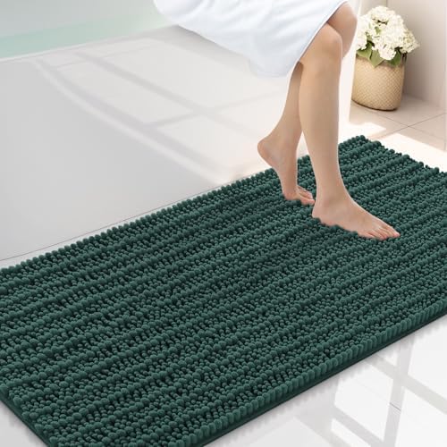 Smiry Bathroom Rugs 47X24, Extra Soft Rubber Backing Chenille Bath Mats
