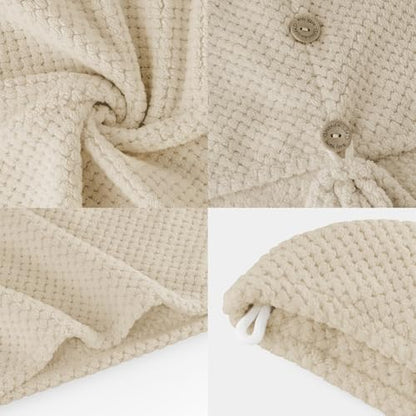 MaopaoBeauty 2 Pack Large Microfiber Hair Towel Wrap, Quick Dry Hair Towels for Women Long, Curly, Thick Hair, Super Absorbent Hair Turban for Wet Hair, Khaki