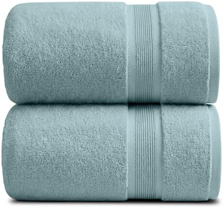 Luxury Bamboo Rayon Oversized Bath Towel Set | 2-Pack | Ultra Soft | Aegean