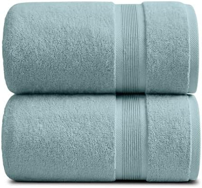 Luxury Bamboo Rayon Oversized Bath Towel Set | 2-Pack | Ultra Soft | Aegean