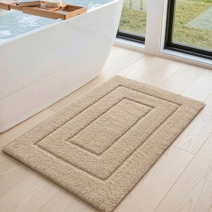 DEXI Bathroom Rugs 24x16, Non-Slip and Absorbent Bath Mat, Beige