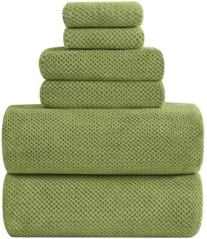 YTYC 39x78 Bath Sheets Set,Towels for Bathroom,Sage Green,6-Pieces