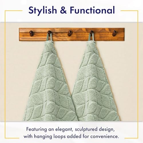 Alusa Home Ultra Soft & Stylish 700 GSM Luxury Bath Towels - 100% Zero-Twist, Long-Staple Cotton - Remarkably Absorbent & Quick Drying - 6 Piece Towel Set (Eucalyptus Green)