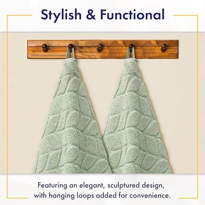 Alusa Home Ultra Soft & Stylish 700 GSM Luxury Bath Towels - 100% Zero-Twist, Long-Staple Cotton - Remarkably Absorbent & Quick Drying - 6 Piece Towel Set (Eucalyptus Green)