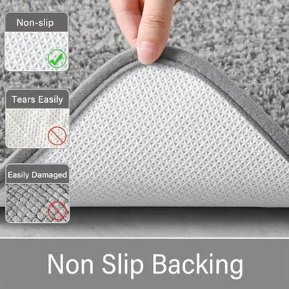 LOCHAS Bathroom Rug Runner 24x84 Inch, Bath Rugs Non Slip, Grey