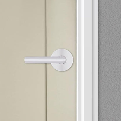 Kwikset Milan Interior Passage Door Handle, Lever For Closet and Hallway Doors, Reversible Non-Locking Handle Lever, Polished Chrome