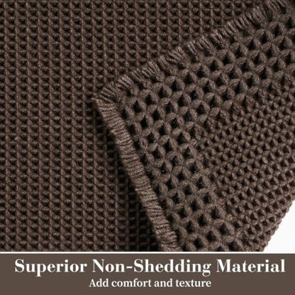 RESARE Waffle Bath Mat for Bathroom Non Slip Bathroom Rugs 20x32 Dark Brown