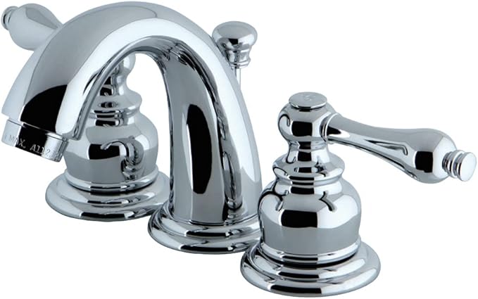 Kingston Brass KB911AL Victorian Mini Widespread Lavatory Faucet with Brass Pop-Up, Polished Chrome, 4-Inch Adjustable Center