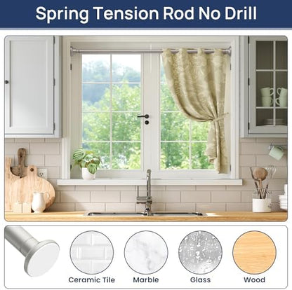 ENJOYBASICS 1" Nickel Shower Curtain Rod, 30-52" Adjustable, Secure Tension