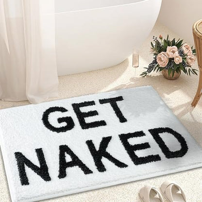 KOEXM Get Naked Bath Mat Bathroom Rugs 16" x 24" Non Slip